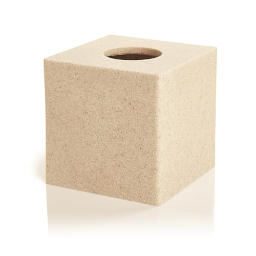 Alistaire Collection, Sandstone Resin Boutique Tissue Box Cover, Sand